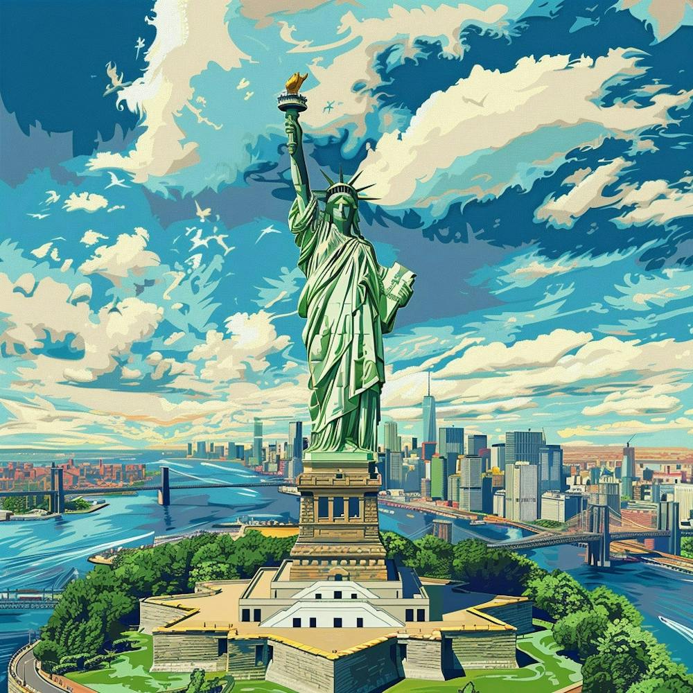 LADY LIBERTY」スティーブマックギー 3Dアート サイン有 美術品