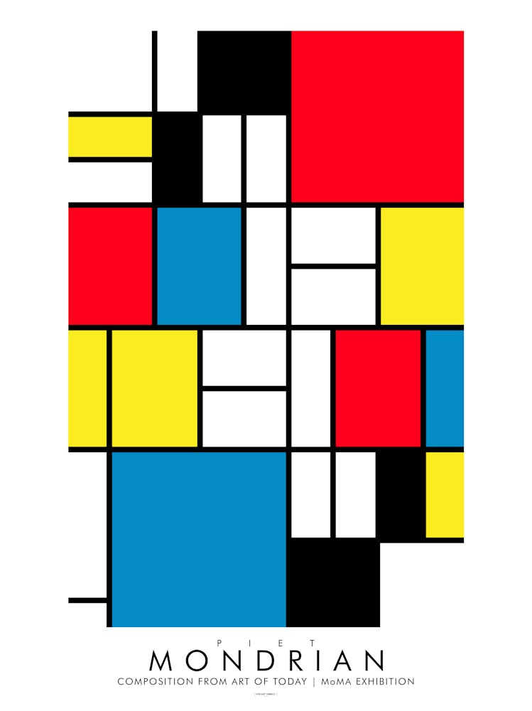 アート・デザイン・音楽 Mondrian Piet Mondrian Abstract Cubes Squares Wall Art Print Framed
