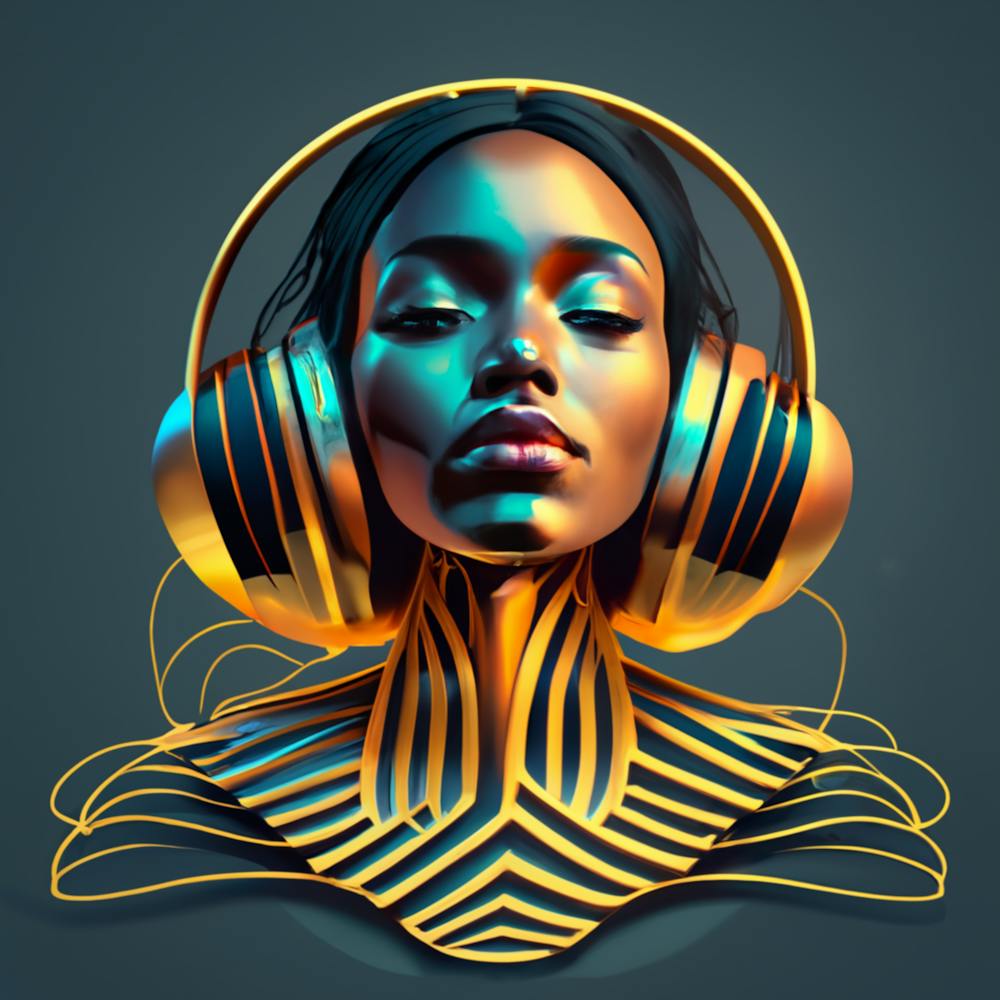 アート・デザイン・音楽 A COLLECTION OF FAVORITE ILLUSTRATORS' Dj Girl With Headphones 2 Art Print by FOX & JAY - Fy