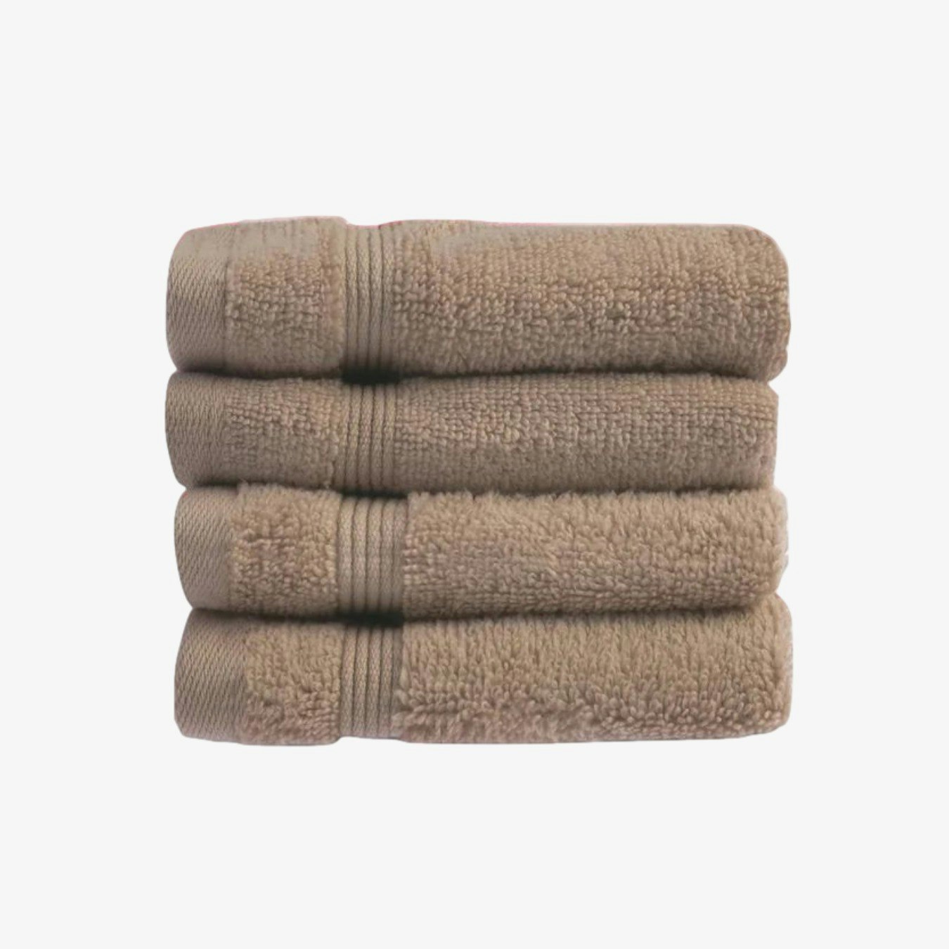 Zero Twist Egyptian Cotton Face Cloths - Mocha - Set of 4 by Allure Bath Fashions