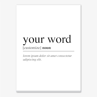 Your Word Definition Personalised Canvas Print