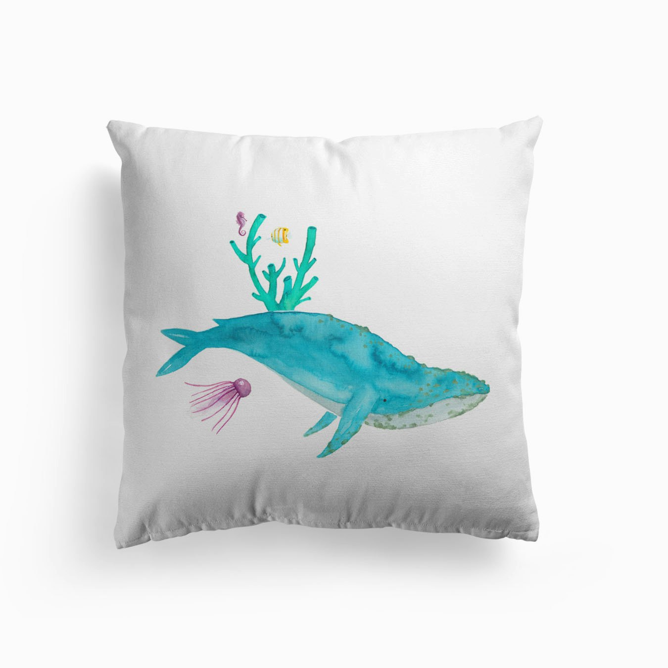 Humpback Whale Cushion by The Cosmic Whale