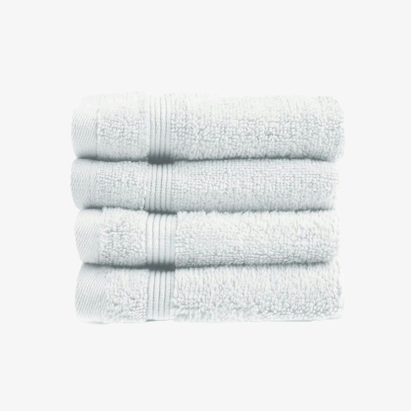 Zero Twist Egyptian Cotton Face Cloths - White - Set of 4 by Allure Bath Fashions