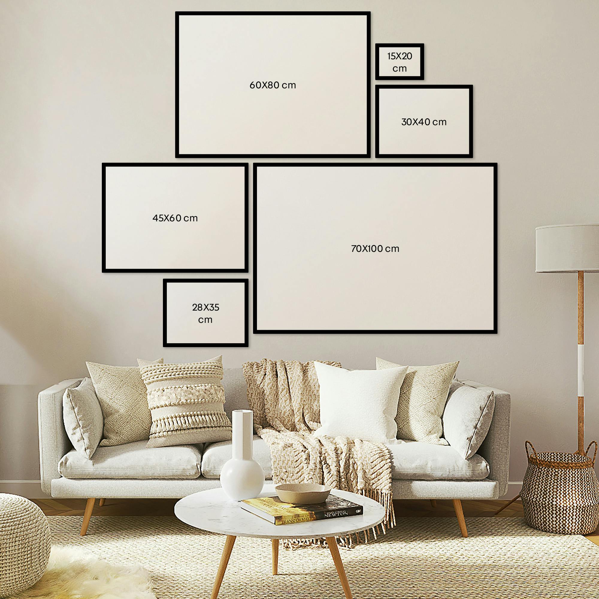 World Map in White Wall Art Print | Fast shipping | Fy