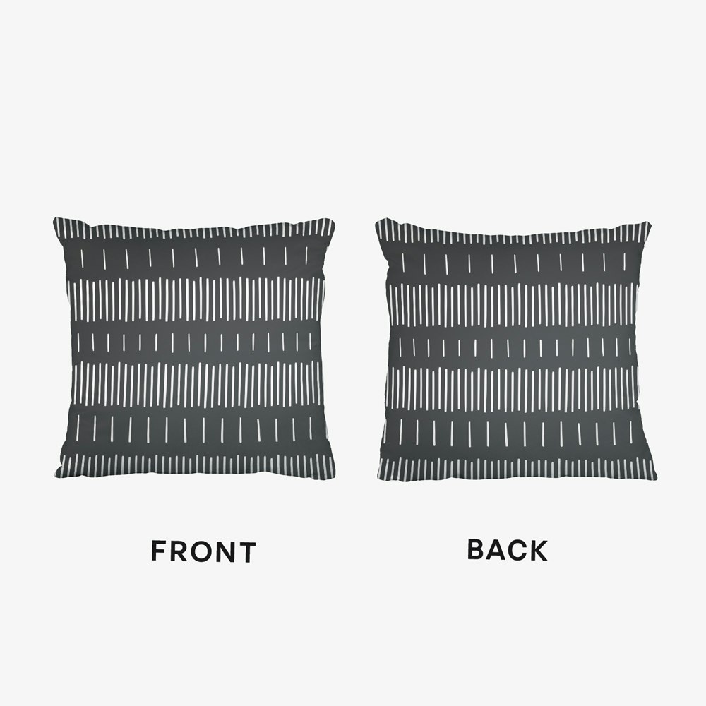 Minimalist Black and White Linear Pattern Print Cuscino