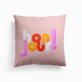 Bonjour French Typography Cushion