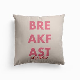 Breakfast In Bed Canvas Cushion