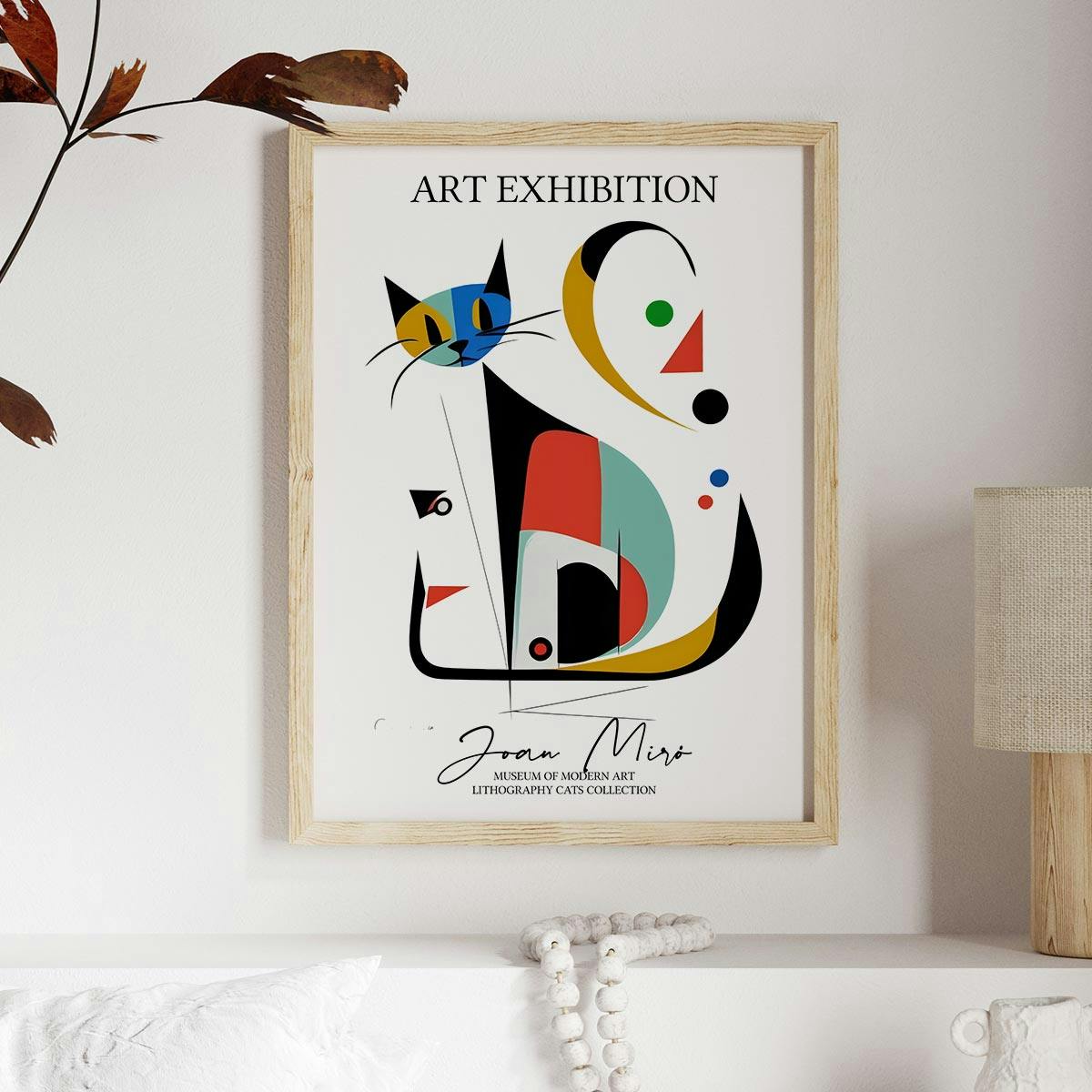 Joan Miro Inspired Cats Exhibition Poster Art Print By Mambo Fy   UvQWfaBAS8SjNC4HqpJ2 Joan Miro Cats Exhibition Poster M1C 