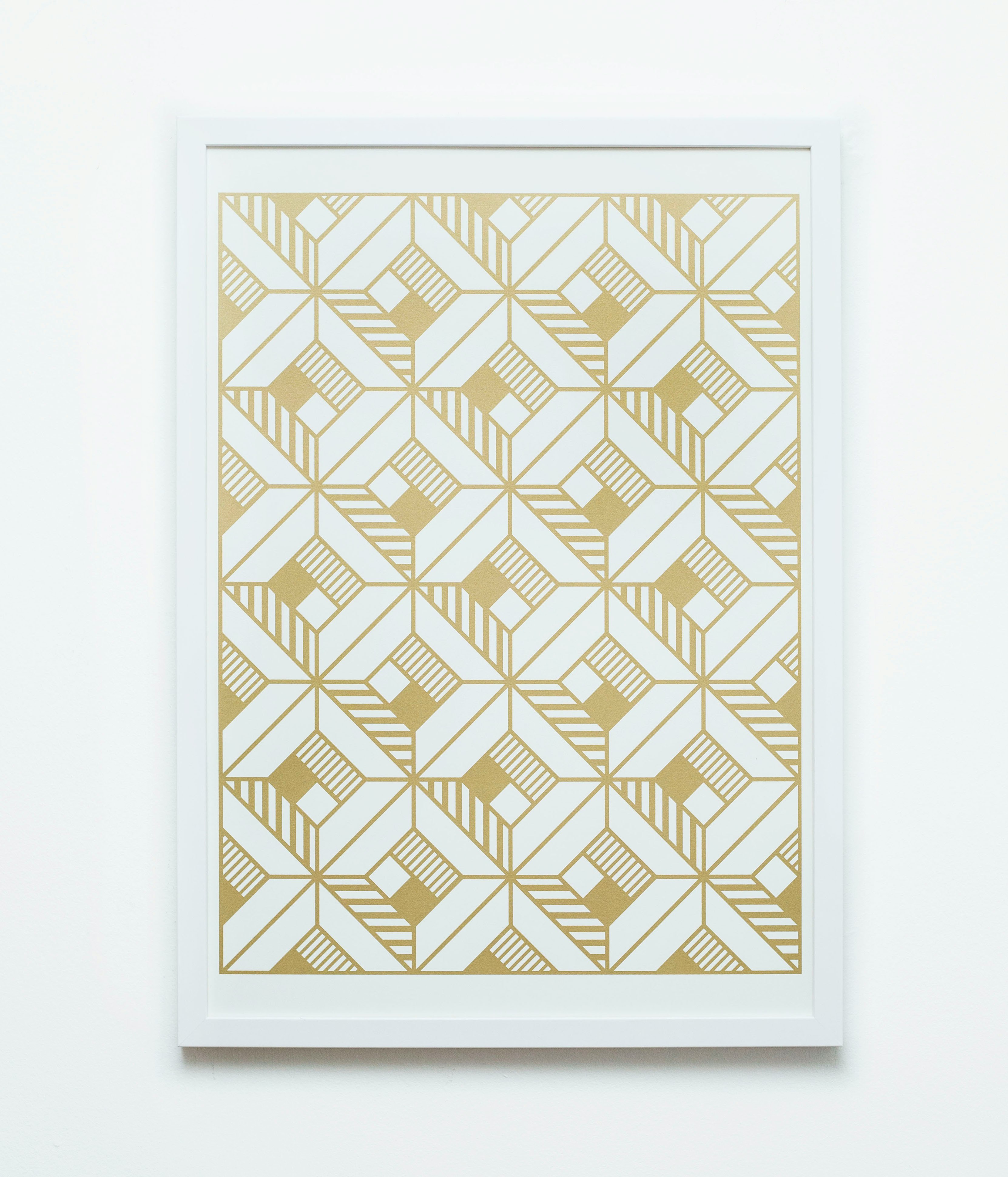 Gold on Black or White A2 Screenprints - Framed by