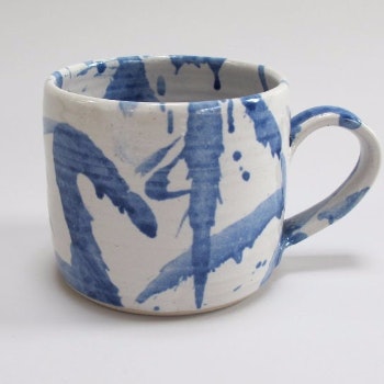 Large Blue American Splash Mug by Duncan Browning