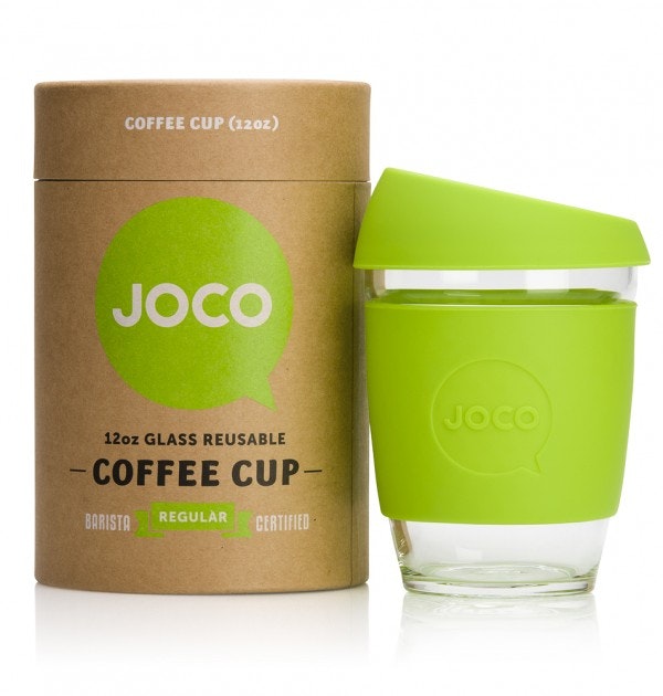 Lime 12oz Joco Glass Reusable Coffee Mug by JOCO
