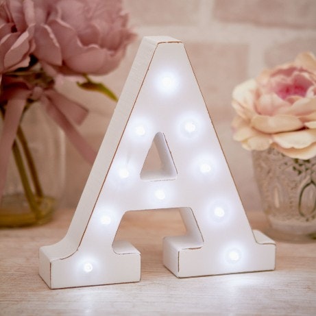 Vintage White LED Light Up Letters by La De Da Living