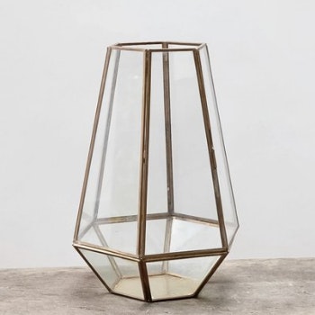 Hexagonal Brass Terrarium by Dassie Artisan