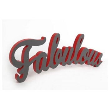 Grey & Red Wooden Fabulous Wall Plaque by