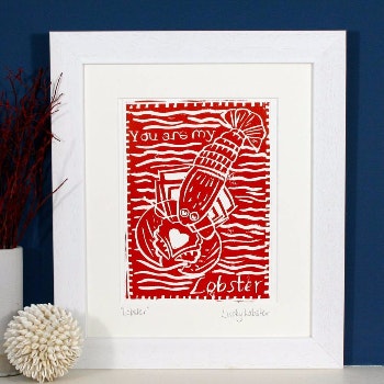 Lobster Print by Lucky Lobster Art