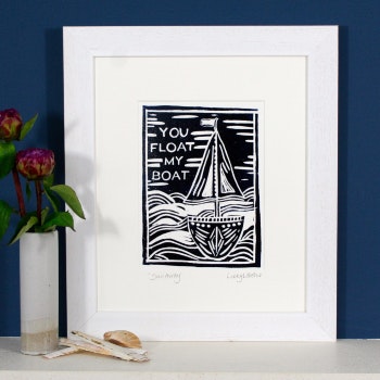 Boat Print by Lucky Lobster Art