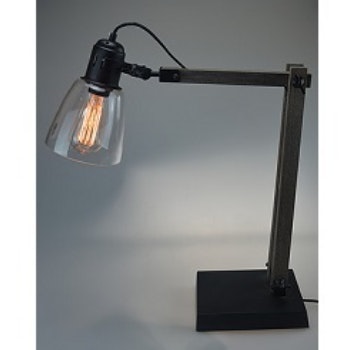 Skandi Wood & Glass Lamp by