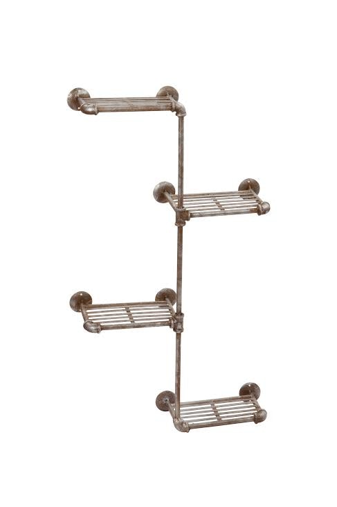 Four Tier Industrial Wall Shelf by