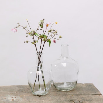 Small Bottle Neck Glass Vase by House Doctor