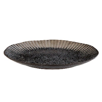 Black Stoneware Dinner Plate by