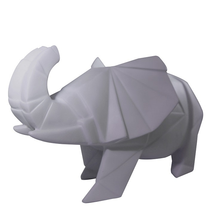Grey Origami Elephant Lamp by Disaster Designs