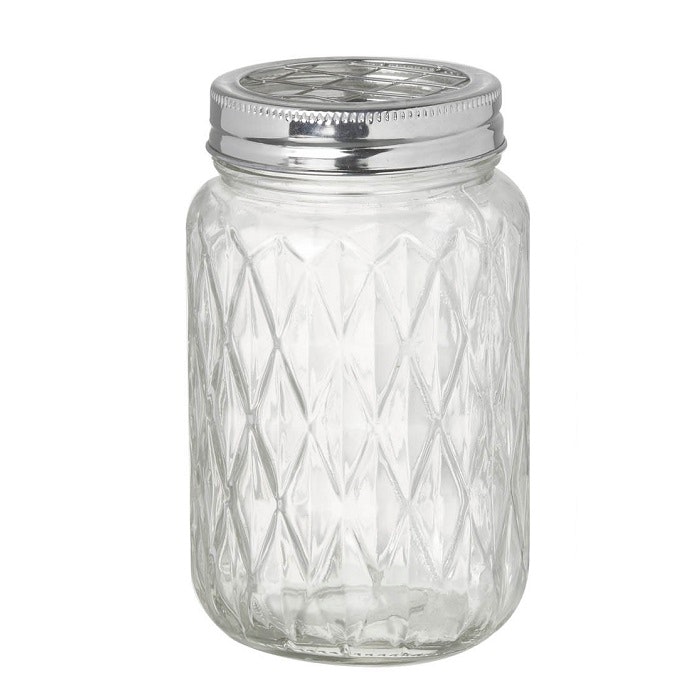 Crossed Cut Glass Jar Vase by Parlane
