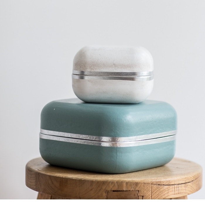 Large Wooden Teal Box by Tutti & Co
