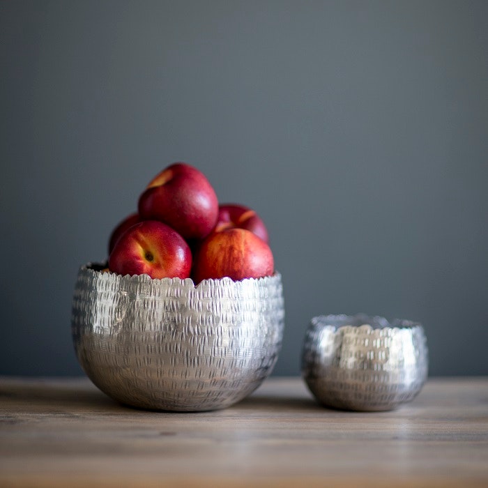 Large Etched Silver Pot by Tutti & Co