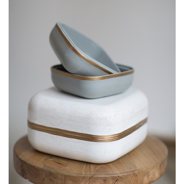 Grey Small Wooden Box by Tutti & Co