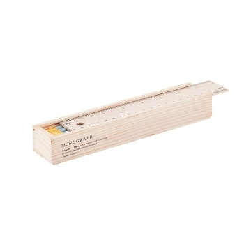 Wooden Box Of Pencils With Erasers by Monograph