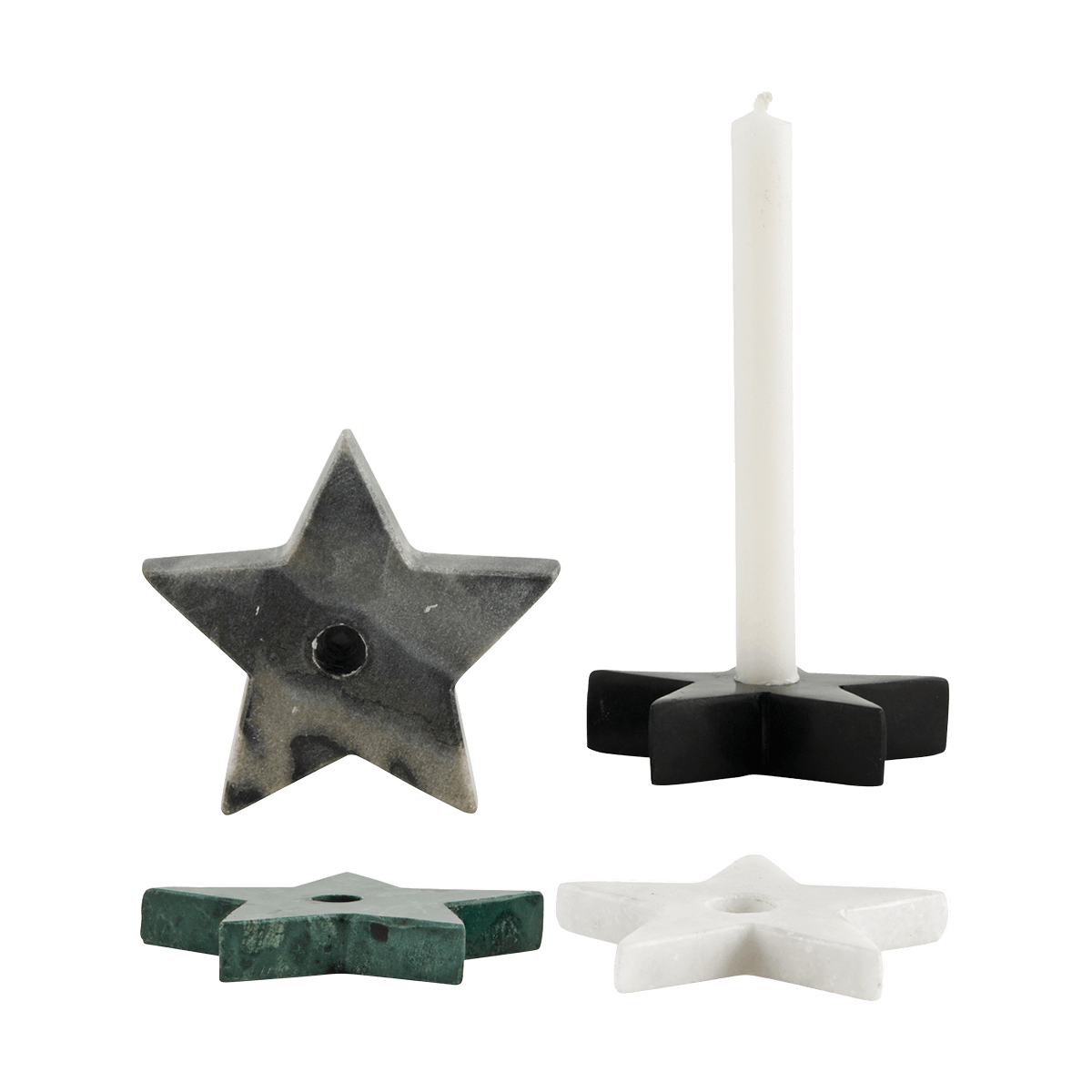 Assorted Marble Star Candle Holders by House Doctor