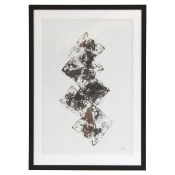 Framed Monochrome Geometric Kafi Print by