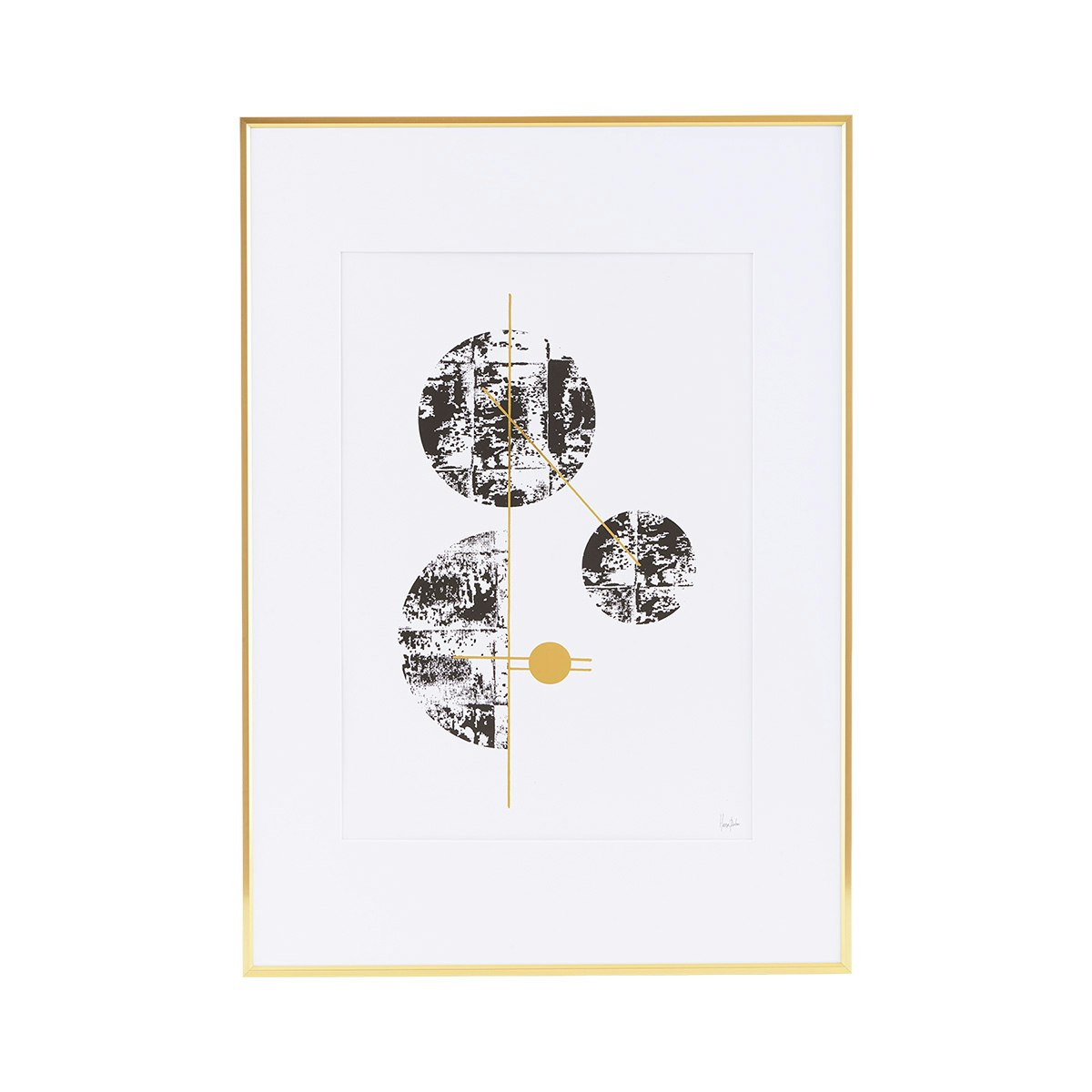 Gold Framed Geometric Abstract Print by