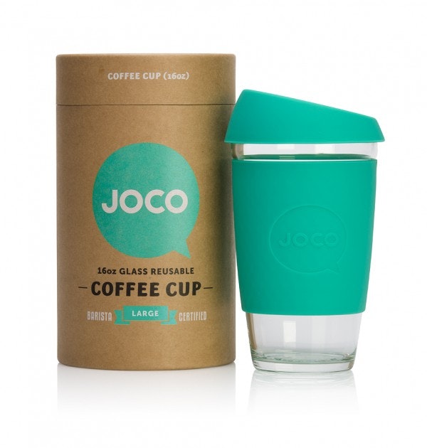 Mint 16oz Joco Glass Reusable Coffee Mug by JOCO