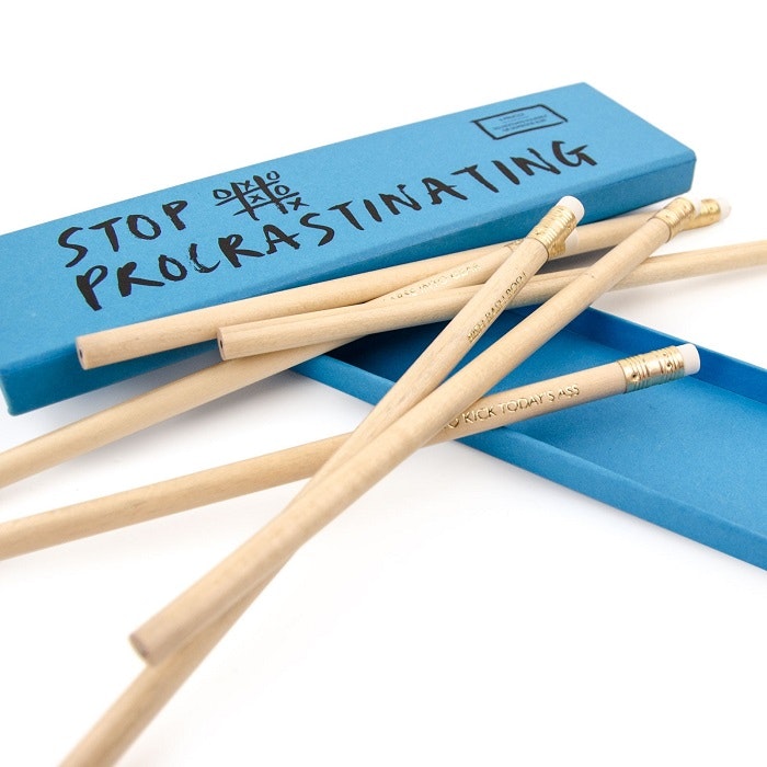 Stop Procrastinating Pencil Set by Ohh Deer