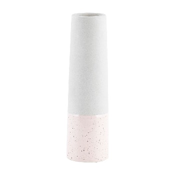 Pink and Concrete Contrast Tube Vase by
