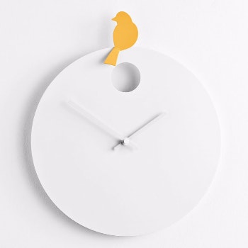 Yellow FREEBIRD Clock by Diamantini & Domeniconi