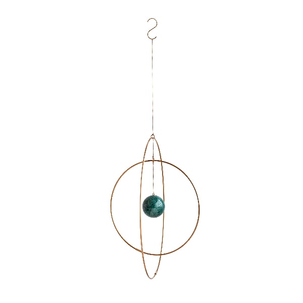 Medium Grey Marble & Brass Galaxy Mobile by