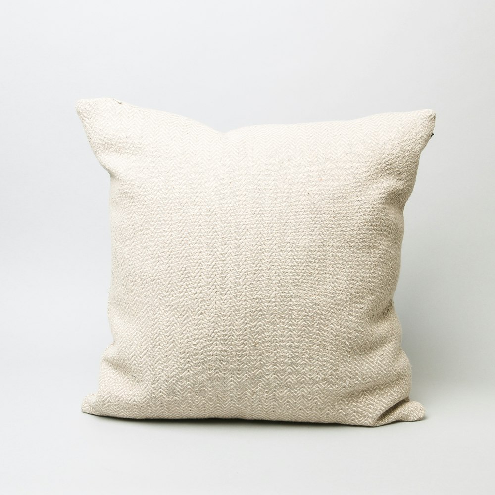 Natural Square Herringbone Cushion by Vivaraise