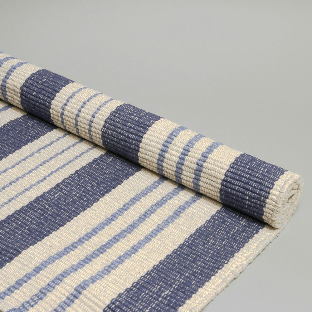 Blue Staffordshire Stripe Rug by Dash & Albert Rug Company