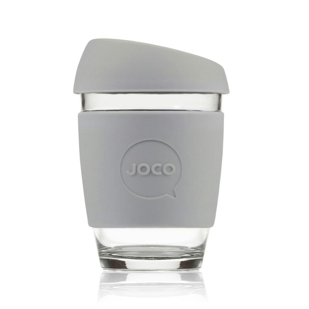Cool Grey 12oz Glass Coffee Cup by JOCO