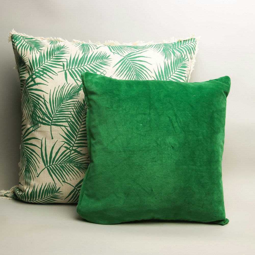 Raine And Humble Amazon Green Velvet Cushion by