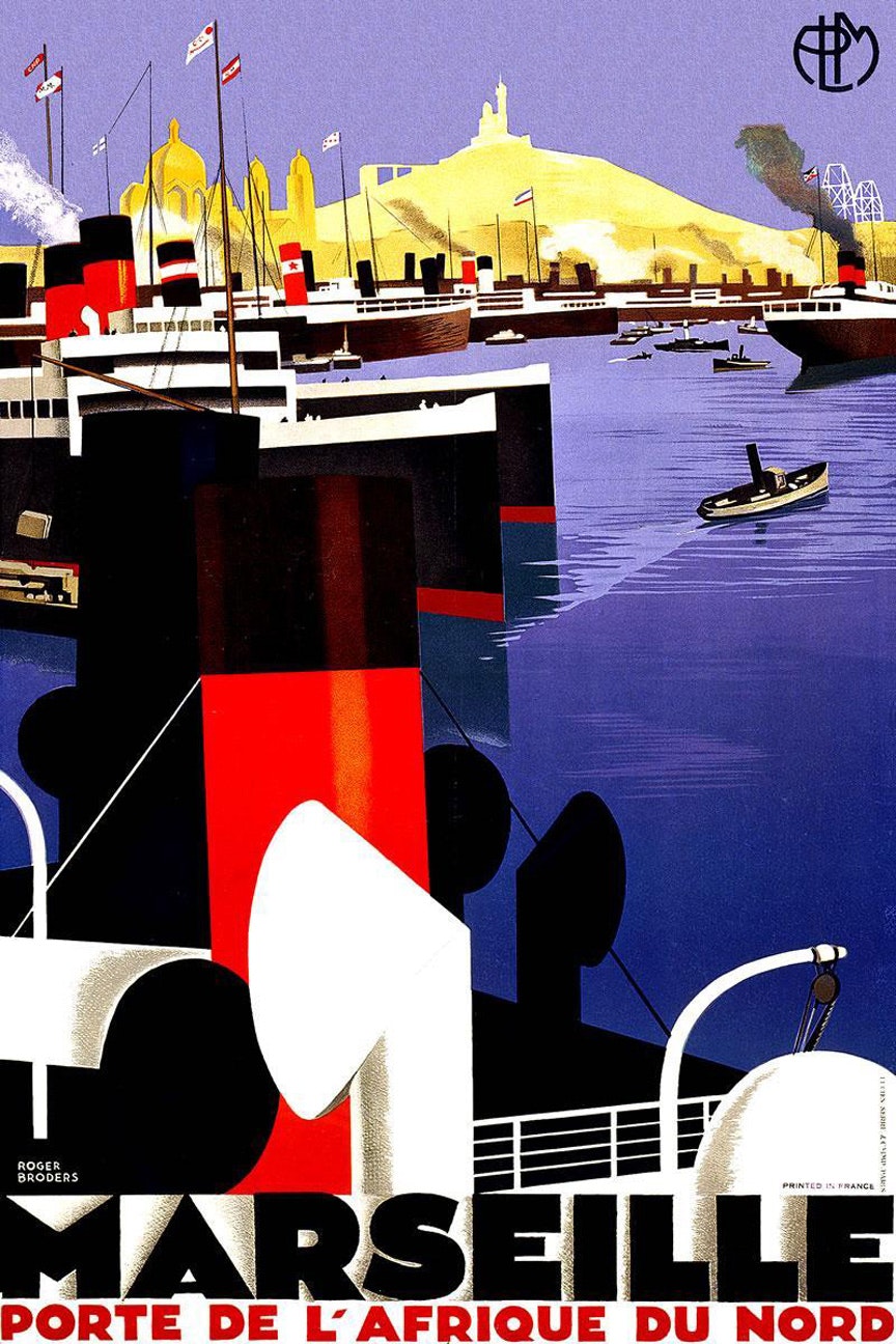 Vintage Travel Print - Marseille / France by Cuemars