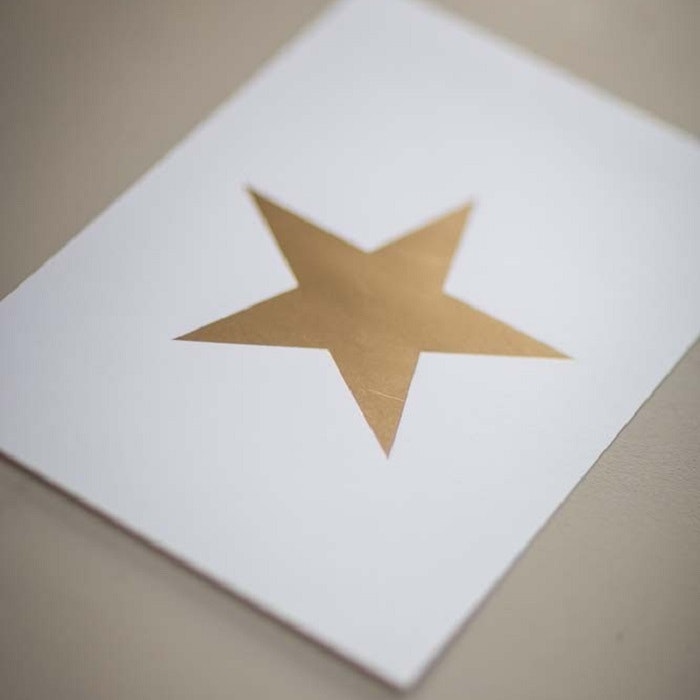 White & Gold Foil Star Print by Tutti & Co