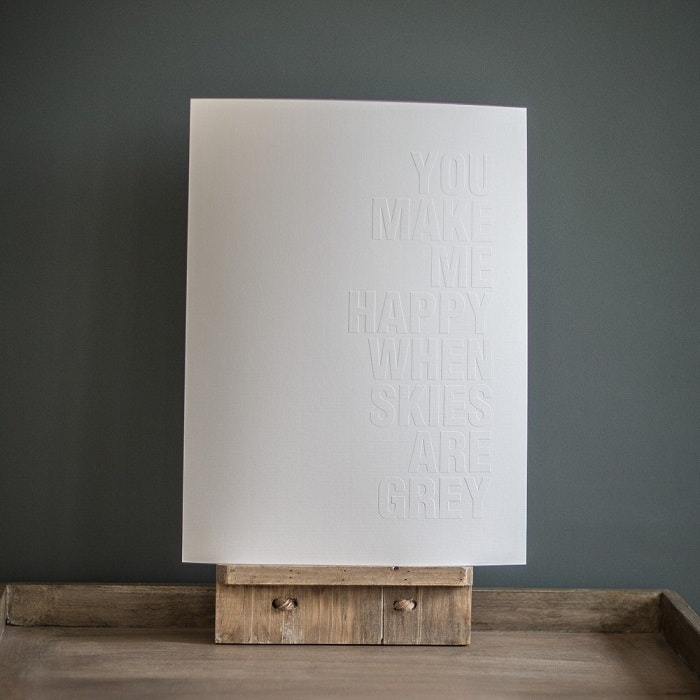 Large White ‘You Make Me Happy’ Print by Tutti & Co