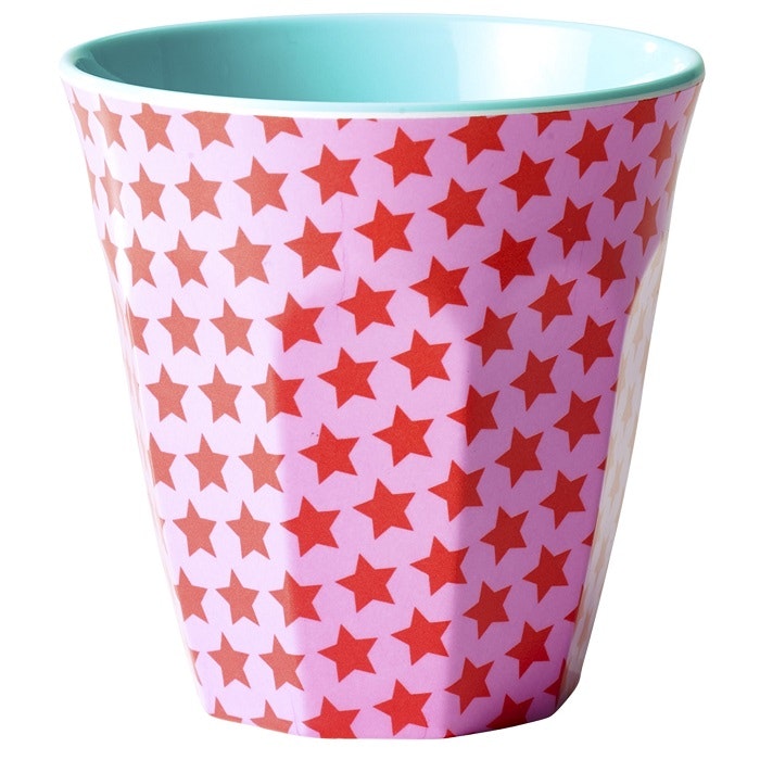 Medium Melamine Cup Two Tone With Star Print by