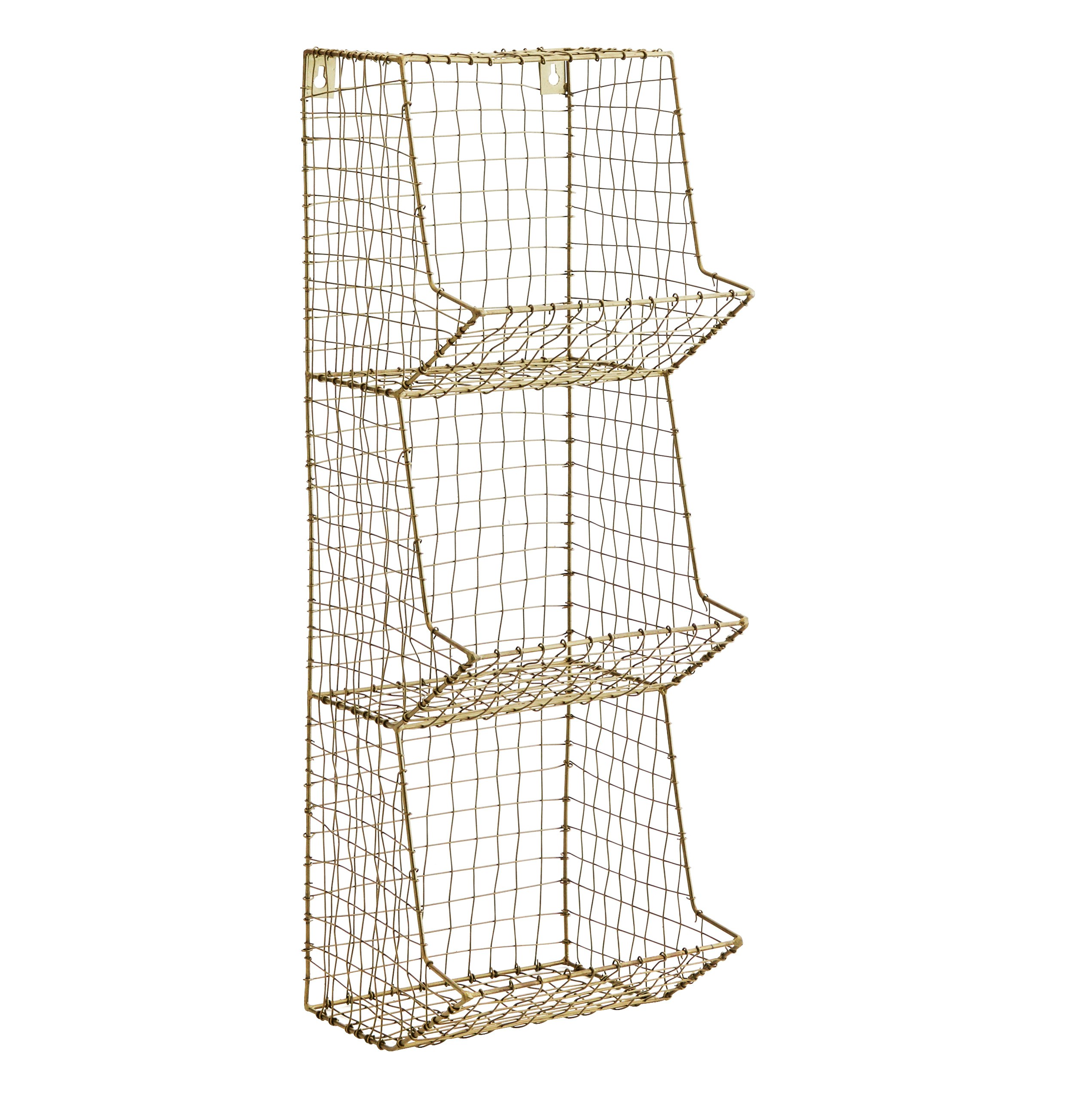 Triple Brushed Gold Wire Storage Basket by Madam Stoltz