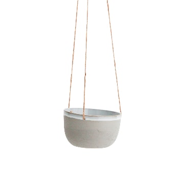 Hanging Grey & White Porcelain Planter by Madam Stoltz