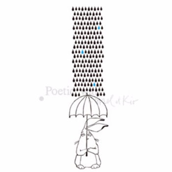 Lapin Parapluie Wall Stickers by Poetic Wall