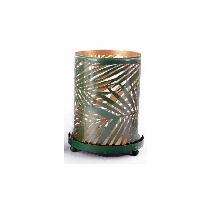 Dark Green Palm Leaf Tealight Holder by Temerity Jones